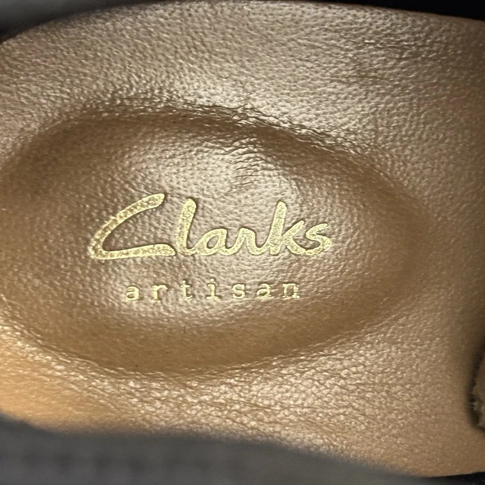 Clarks Boots Womens 8 M‎ Adya Bella Ankle Booties Black Heels Pull On Casual